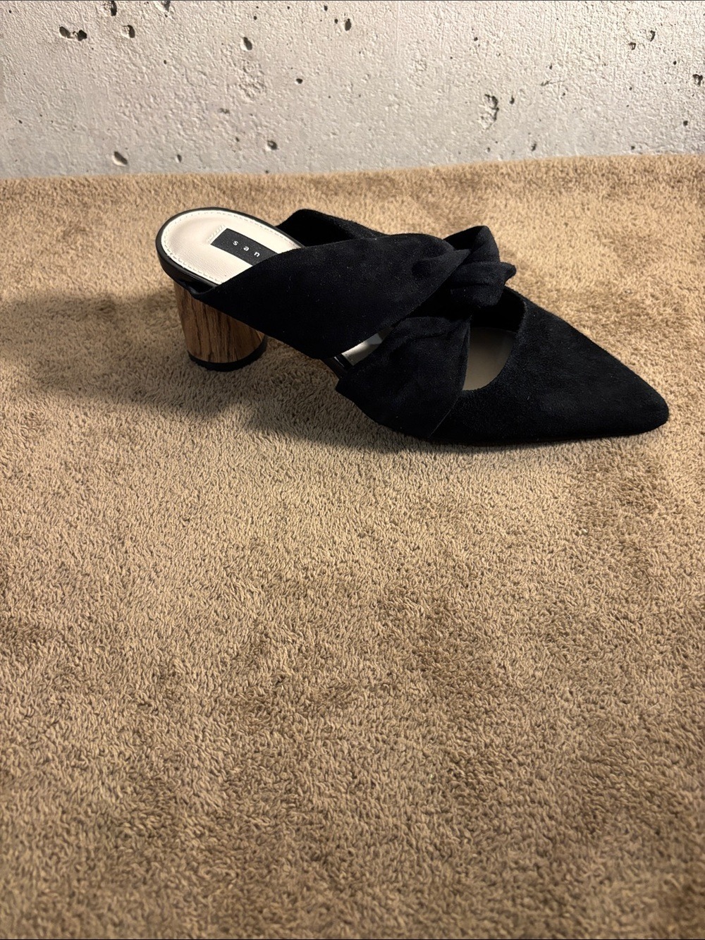 Sanctuary Sunset Black Knotted Pointed-Toe Mule Heels - - Picture 4 of 9